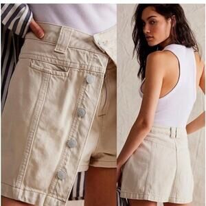 NWT Free People We the Free Midnight Sun Skort Denim Skirt size 27 tan